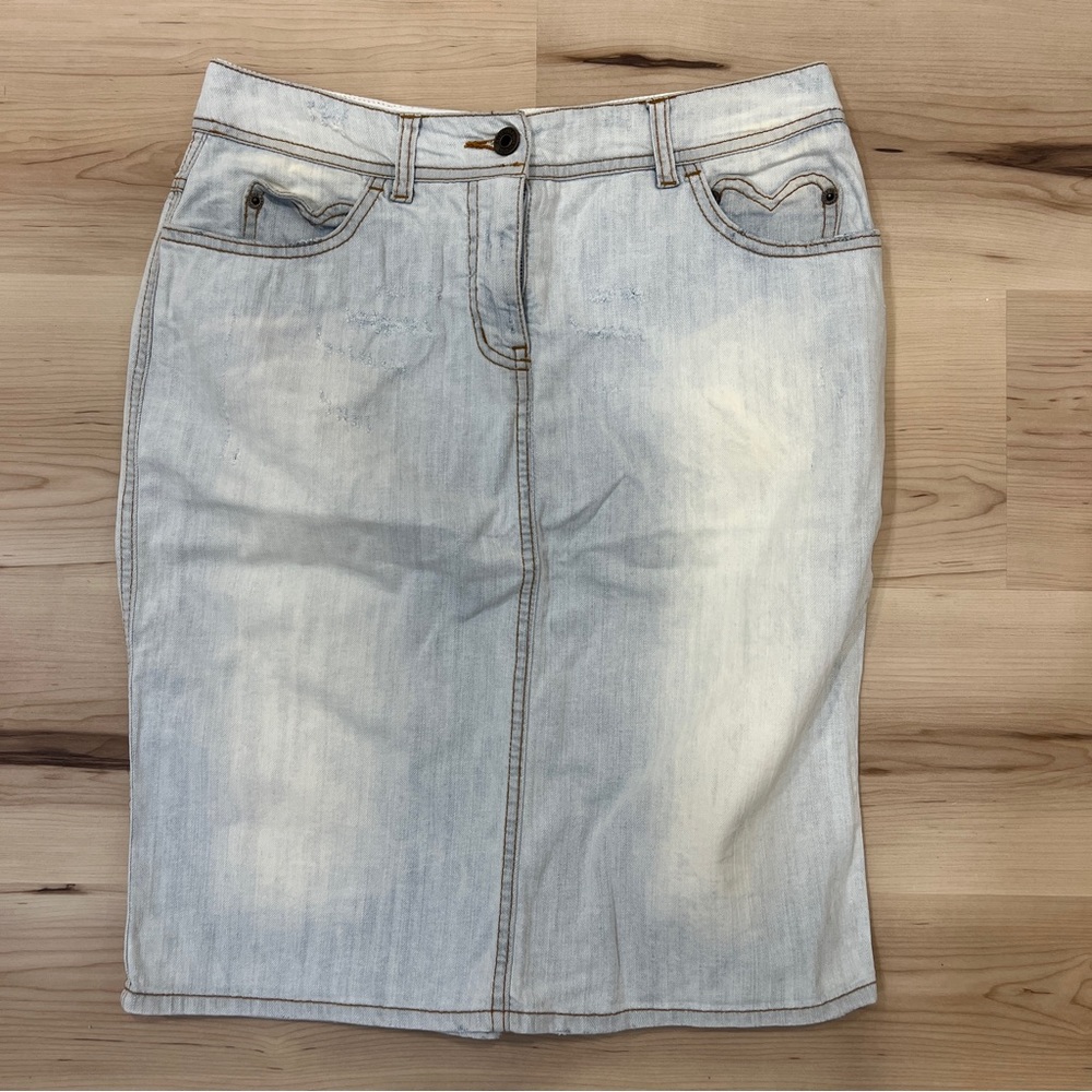 Moschino Vintage Denim Skirt Light Wash Size 8
